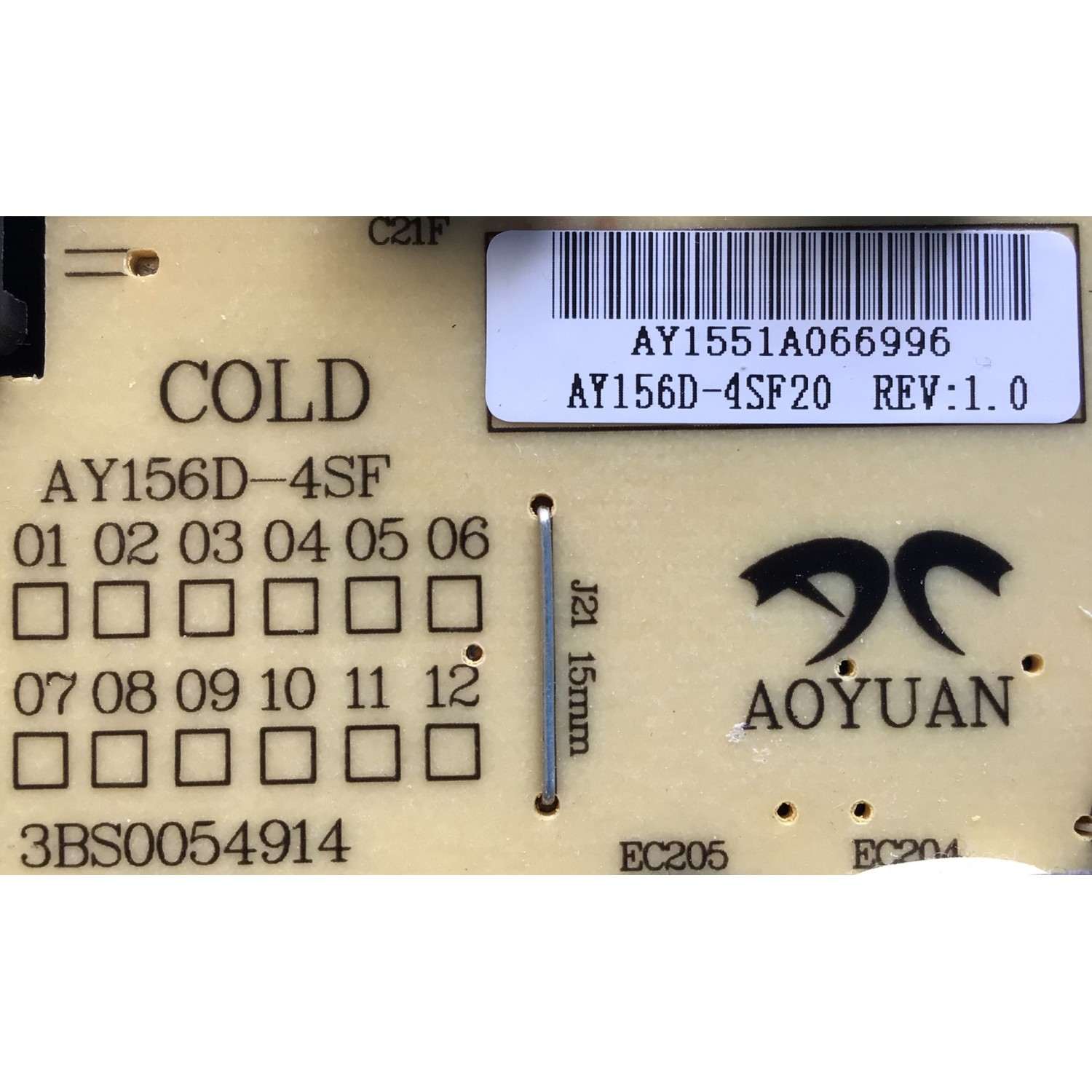 FUENTE PARA TV HAIER NUMERO DE PARTE AY156D-ASF20 / AY156D-ASF / AY1551A066996 / PANEL CN55GK725 / MODELO 55E5500U - Imagen 2